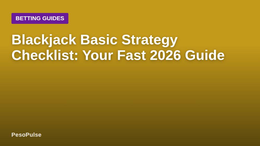 Blackjack Basic Strategy Checklist: Your Fast 2026 Guide